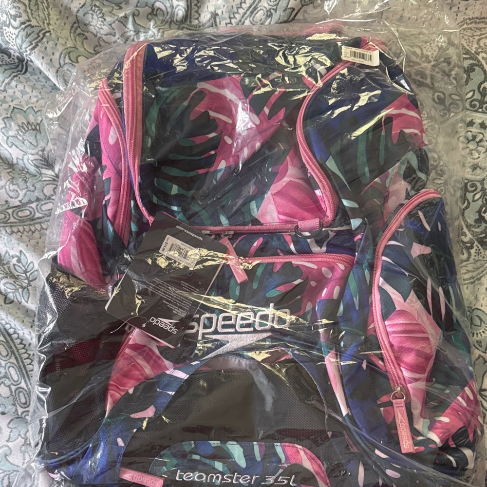 Speedo Tropical Pink and Blue Backpack
